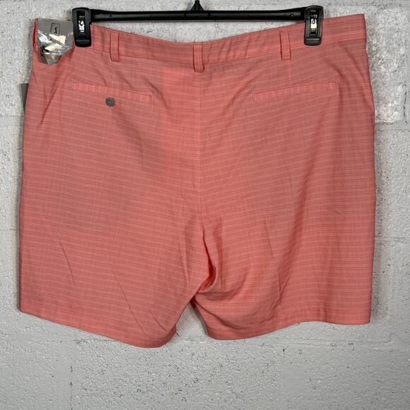 Pga Tour Men's Striped 8" Golf Shorts - Shell Pink 42 $68 - Picture 3 of 7